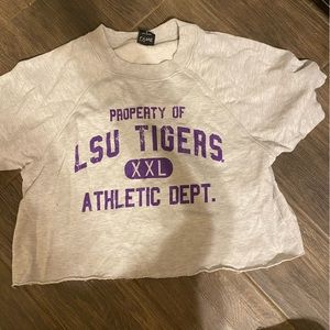Lsu crop top, worn twice, soft and comfortable